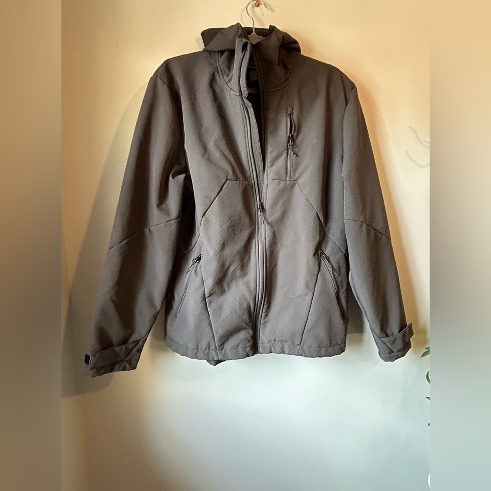 Champion Men’s Full-Zip Softshell Jacket with Faux-Fur Lining | Size L | Gray